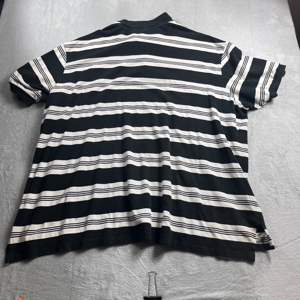 Polo Ralph Lauren Mens 5XB Big Black White Striped Short Sleeve Pique Polo Shirt - Picture 6 of 8